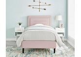 3ft Single Pique Square shaped linen pink fabric finish bed frame 2